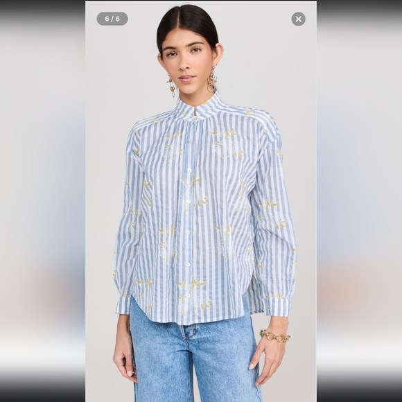 Alix Of Bohemia Kiki Magnolia Stripe Quiet Luxury Boho Tunic, Medium - Picture 2 of 7